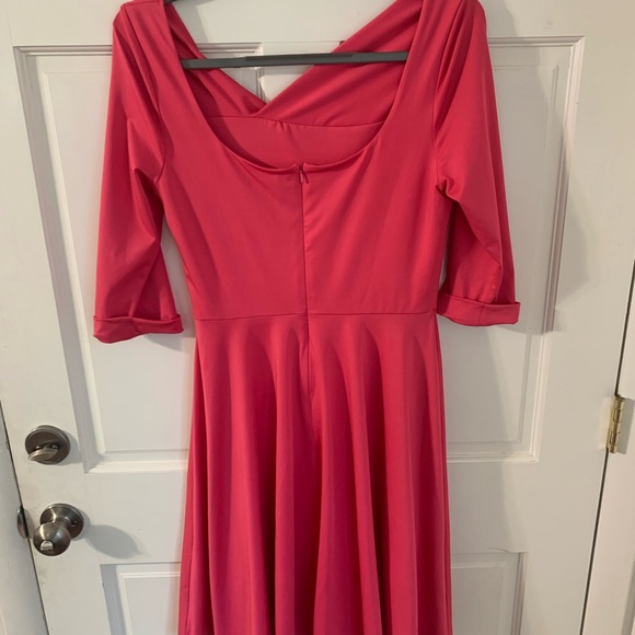 NWT Black Halo Retro Jackie O Swing Dress Fuchsia Pop 10 - Picture 6 of 11